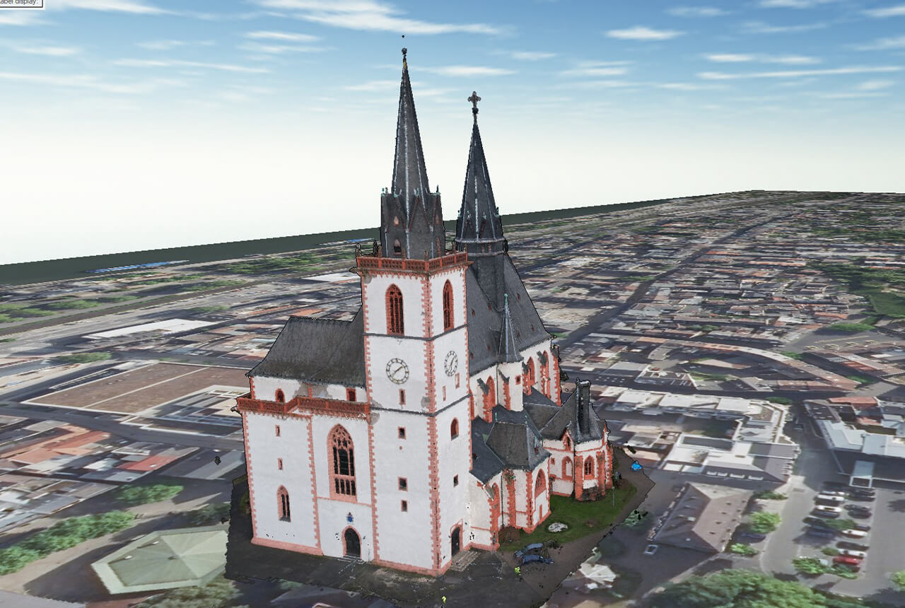 Basilika Bingen als 3D-Modell im Digitalen Zwilling