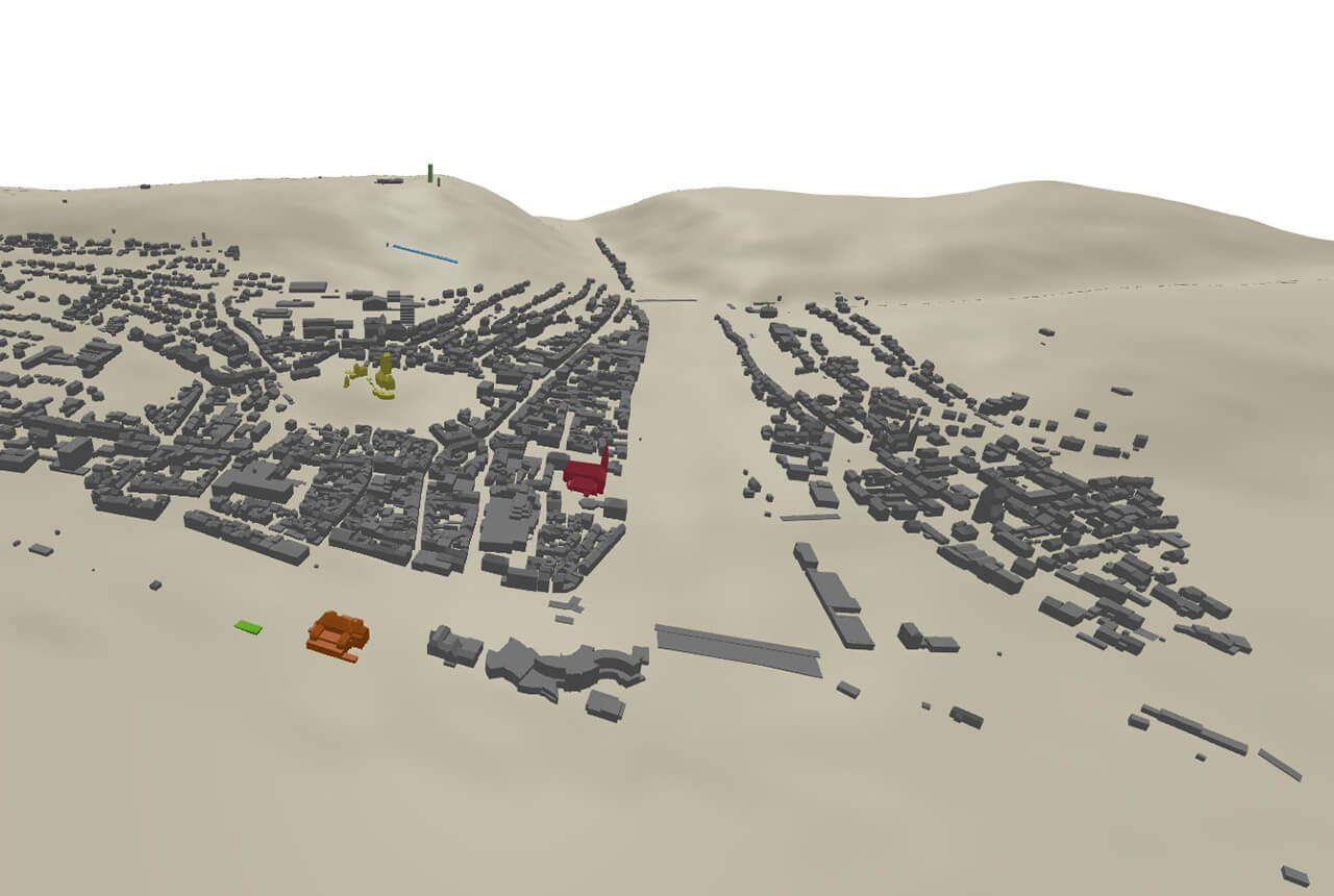 3D-Modell der Stadt Bingen mit verlinkten Objekten